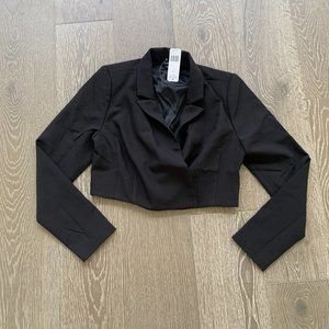 Bebe Tuxedo Cropped Stretch Twill jacket